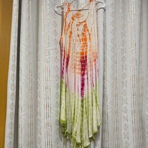 Vibrant Sleeveless Tie-Dye Dress